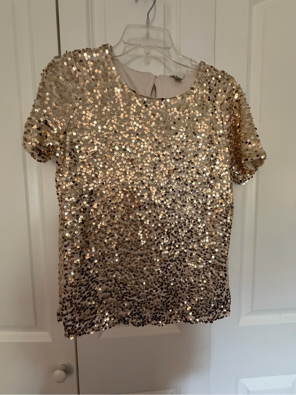 Cato Gold Sequin Short Sleeve Top
